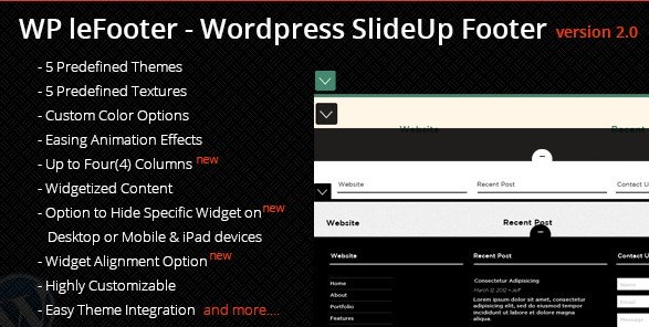 WP leFooter – WordPress SlideUp Footer Plugin 2.1